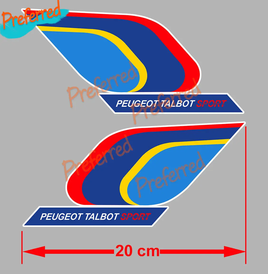 푸조 탈봇 205 스포츠 GTI 자동 스티커 데칼 2 개, 20cm