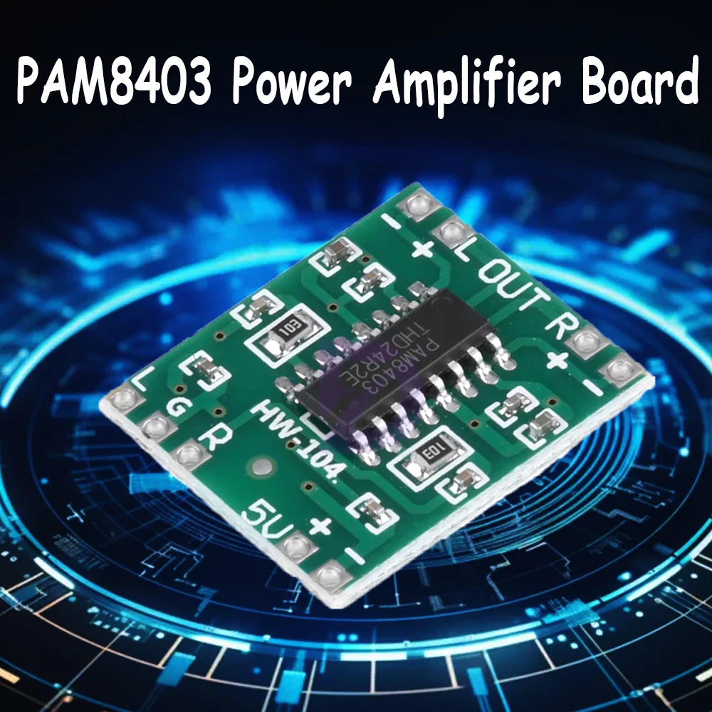 

PAM8403 Super mini digital amplifier board 2 * 3W Class D digital amplifier board efficient 2.5 to 5V USB power supply