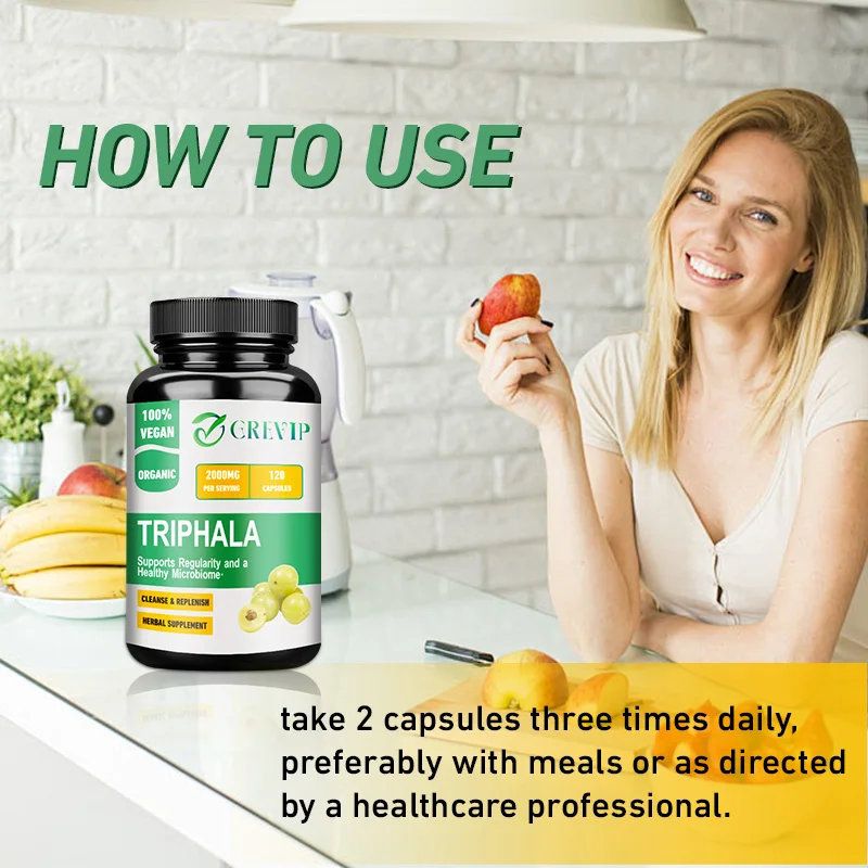 Triphala Capsules - Energy Boost, Digestion Enhancer, Bowel Cleanser, Antioxidant