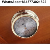 143Mm marine nautical copper frame temperature hygrometer weather forecast barometer barometer household weather station