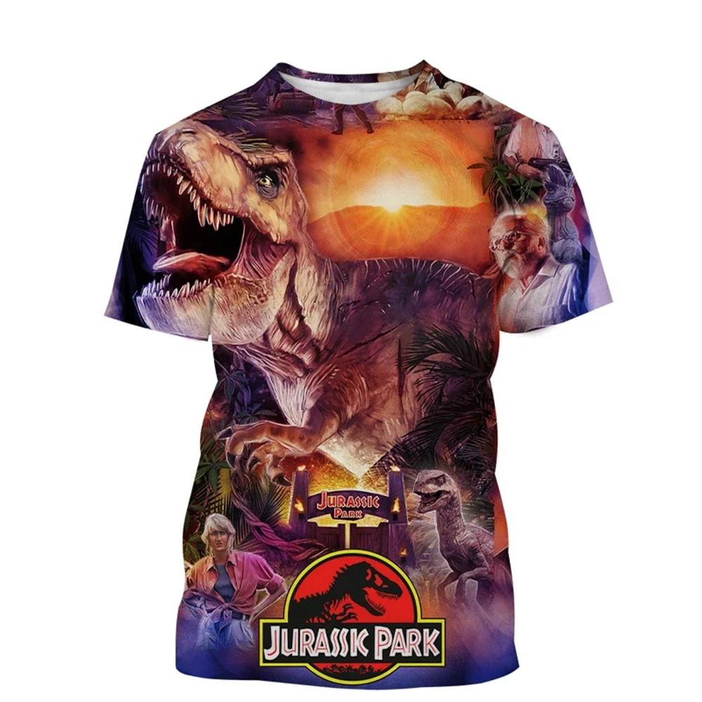 

Kids 3D Printed Plus-size Men's and Women's T-shirts Cartoon Jurassic World Dinosaur Leisure Sport Quick Drying Breathable