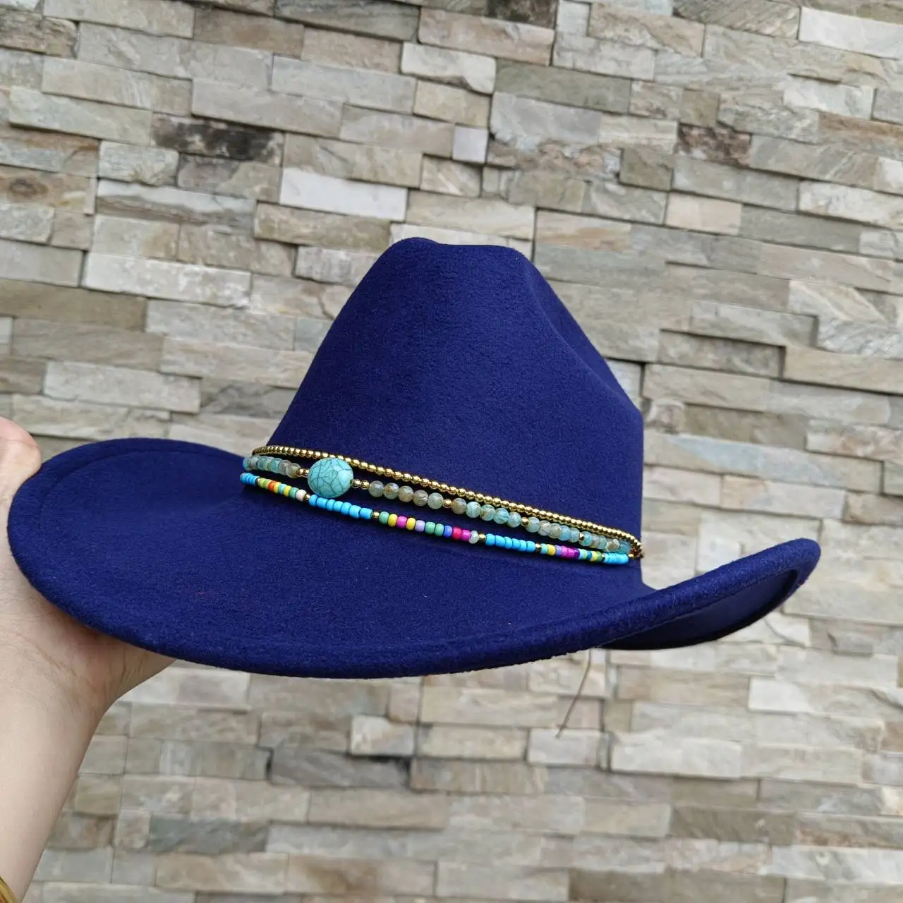 Cowboy Hat Western Latest Navy Cowboy Hat Men's and Women's Jazz Cowboy Hat with Leather Wide brim Church Sombrero Hombre Hat