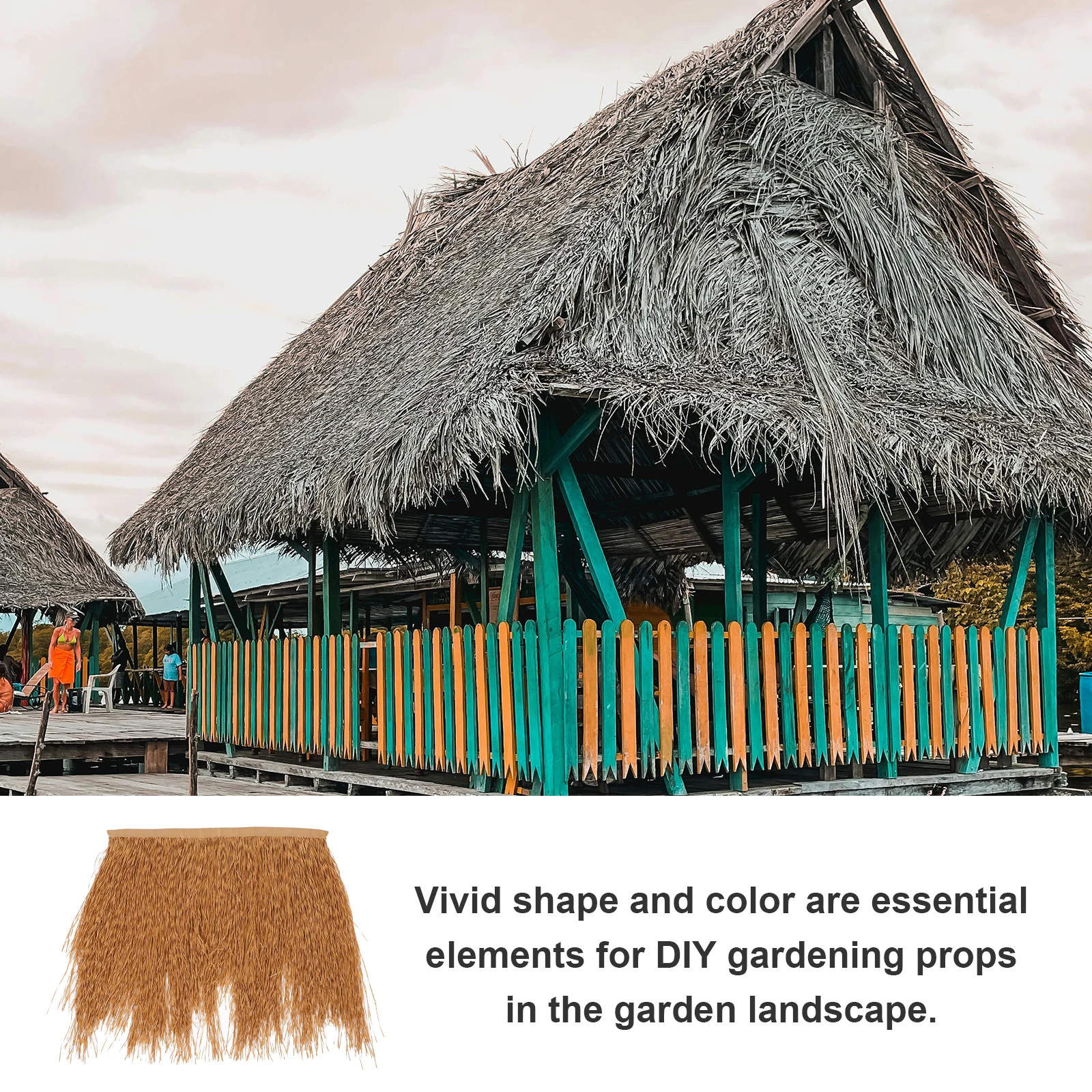 

Artificial Thatch Roofing Faux Straw Simulation Garden Decorative Grass Roof Yellow 47x50 Easy Install DIY Outdoor Furniture
