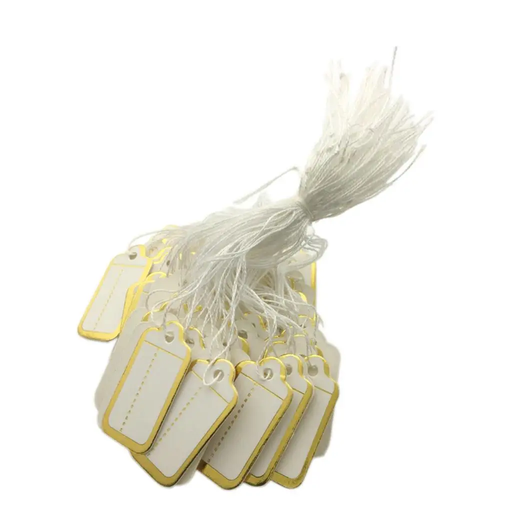 Price Tag with String Writable Paper Marking Label Display Tags for Stationery Warehouse 500 Pieces
