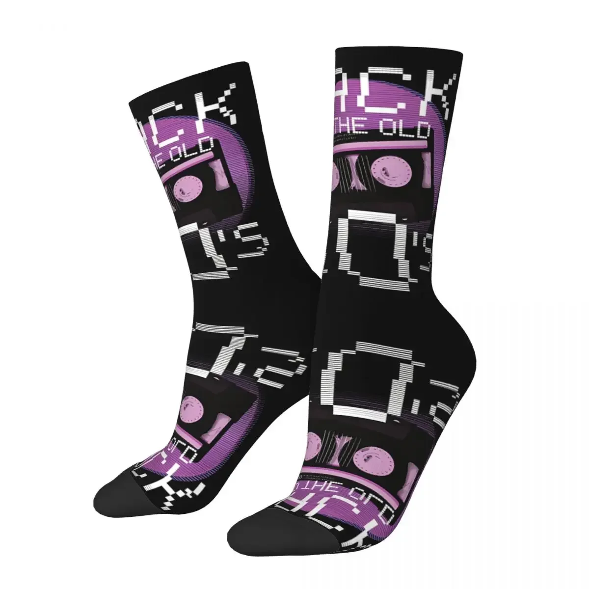 Retro Take Me Back To The Nineties 90s Cassette Men's Socks BACK TO THE 90S Unisex Hip Hop Pattern Printed Happy Crew Sock Gift