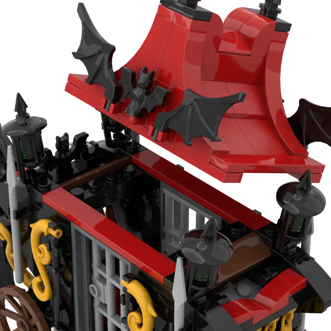DIY ยุคกลาง Carriage Building Kit - โมเดลขนส่งแวมไพร์เกวียนสร้างสรรค์, ของเล่นอิฐ MOC สําหรับเด็กผู้ชาย, วันเกิดที่ไม่ซ้ําใคร