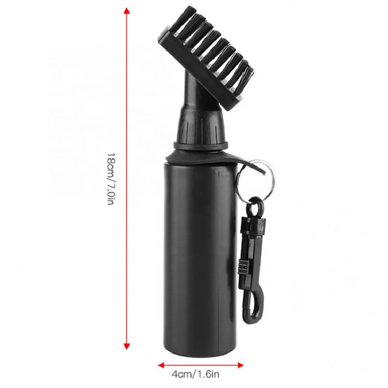 Golf Club Cleaner Tool Accessories Black Plastic Golf Club Cleaning Brush With Water Spray Bottle Water Storage