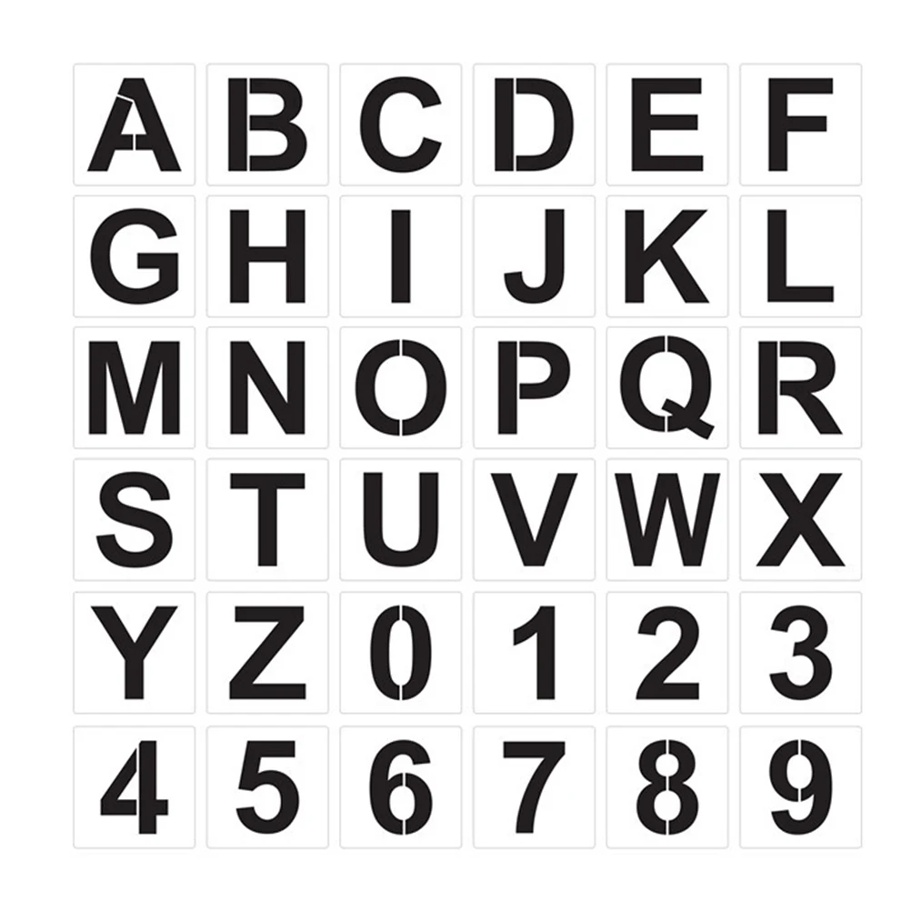 

Painting Template Alphabet Stencils Number Templates DIY Letters Doodle Wall Crafts Alphabet Drawing Templates Smooth Edge Mold
