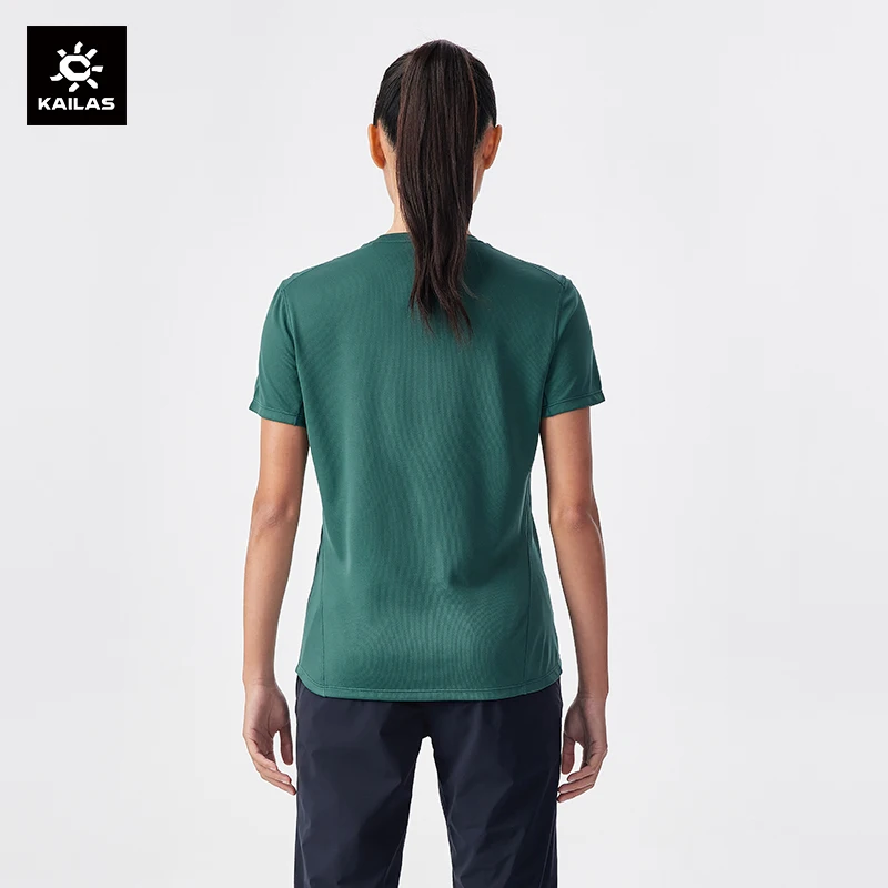 KAILAS-Quick Drying T-shirt for Women Round Neck Lightweight  Short Sleeved Tops Breathable Outdoor Running Summer KG2317226