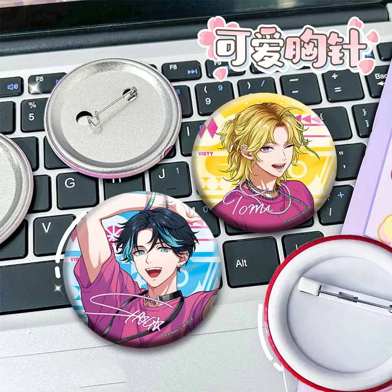 Anime Paradox Live Soft Button Pins Cartoon Idol Allen Sugasano Brooch Tinplate Round Badge Backpack Hat Badges Accessories Gift