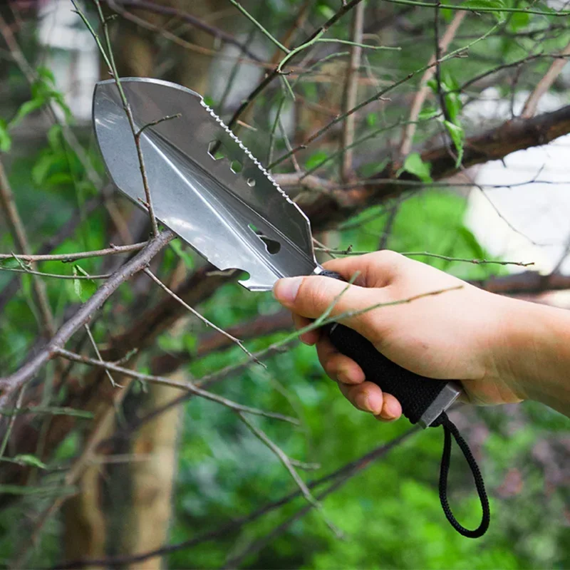 

Steel Gardening Shovel With Wrench Outdoor Multifunction Army Shovel Military Survival Spade Camping Garden Digging Tools