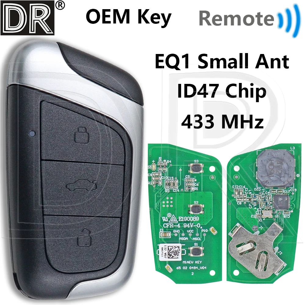 

Great ID47 Chip 433MHz Original Proximity Smart Car Remote Control Key For Chery EQ1 Little Ant