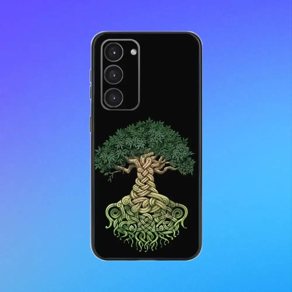 Tree of life Y-Yggdrasil Phone Case For Samsung A73,A72,A71,A70,A53,A52,A51 Black Soft Case