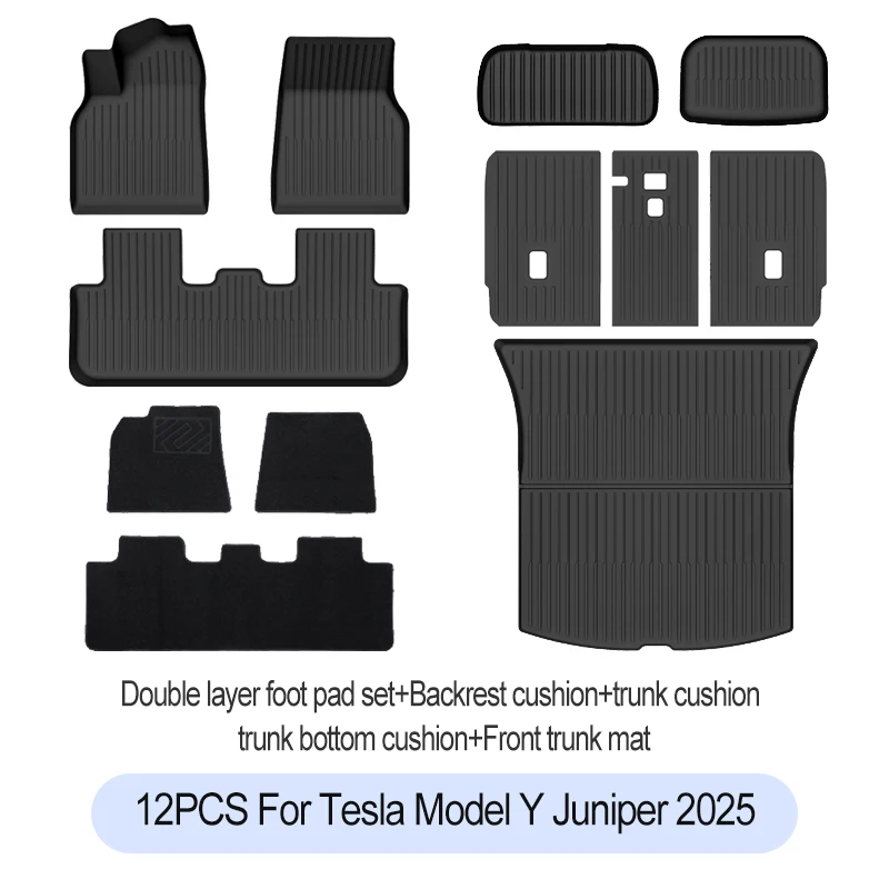 Tesla Model Y Juniper Premium/Performance 2025+ TPE vloermatten bagagemat slijtvaste voetmatten ModelY kofferbakmatten