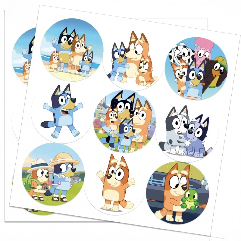 Anime bluey decorative dot stickers blind box Bingo children birthday party gift bag self-adhesive sealing sticker