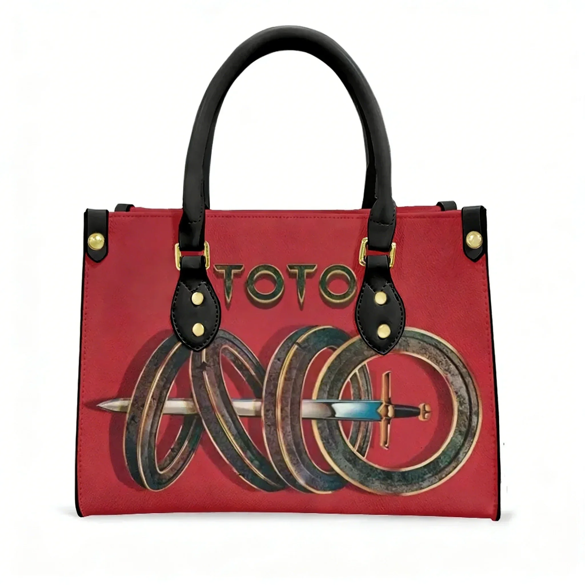 

Toto band Tote Bag Purse Retro Interesting Womens Mens Personalized Text Image PU Leather Handbag Business Shopping Gift Bags