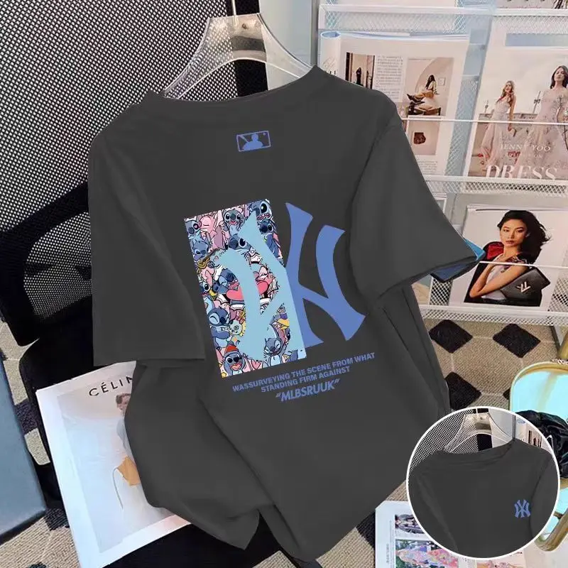 

Summer Trendy Brand Cartoon Print Short-sleeved T-shirt Y2K Men's Summer 2025 New Loose Casual High Street Couple Half-sleeve