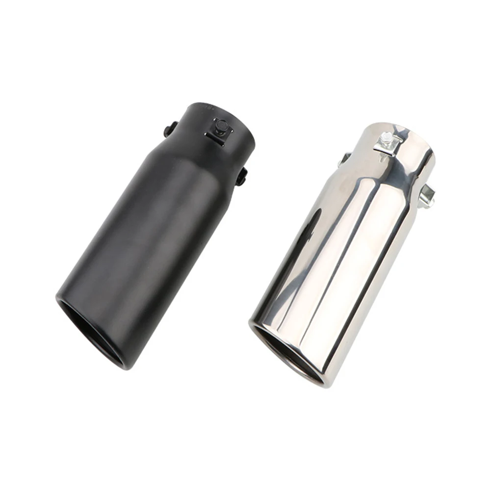 

Silver Universal Long Barrel Exhaust Pipe Muffler Car Accessories Stainless Steel Modification Tail Throat Replacement
