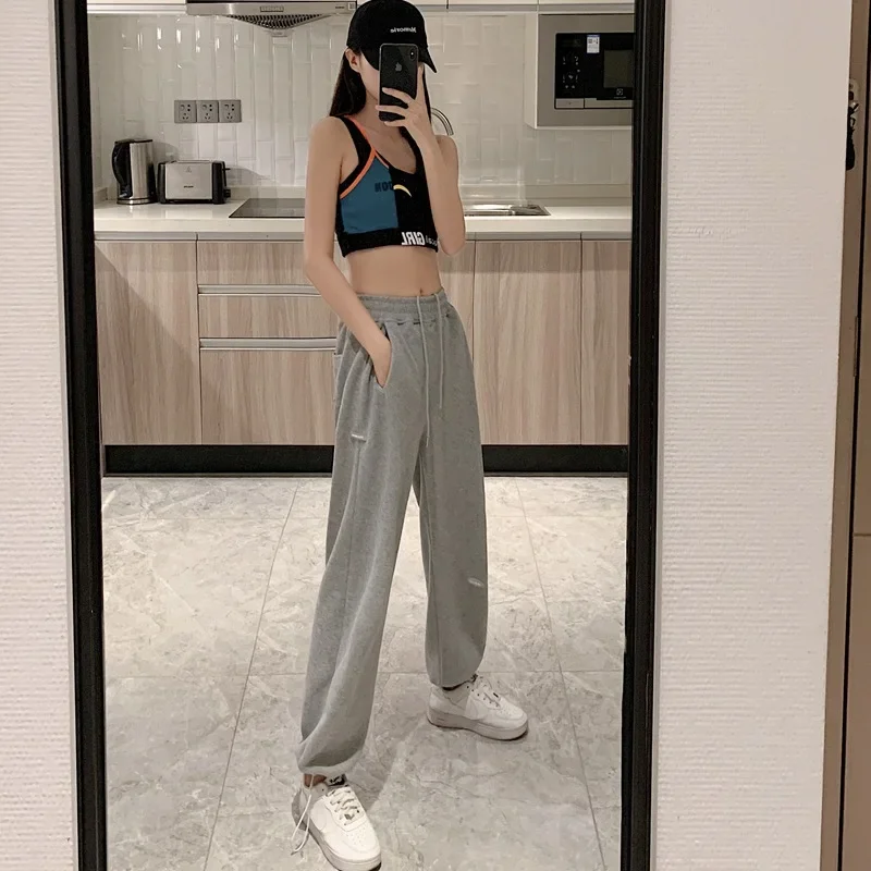 Oversize Sweatpants for Women High Waist Sports Pants Fashion Casual Baggy  Female Joggers Streetwear Harajuku Trousers LH2