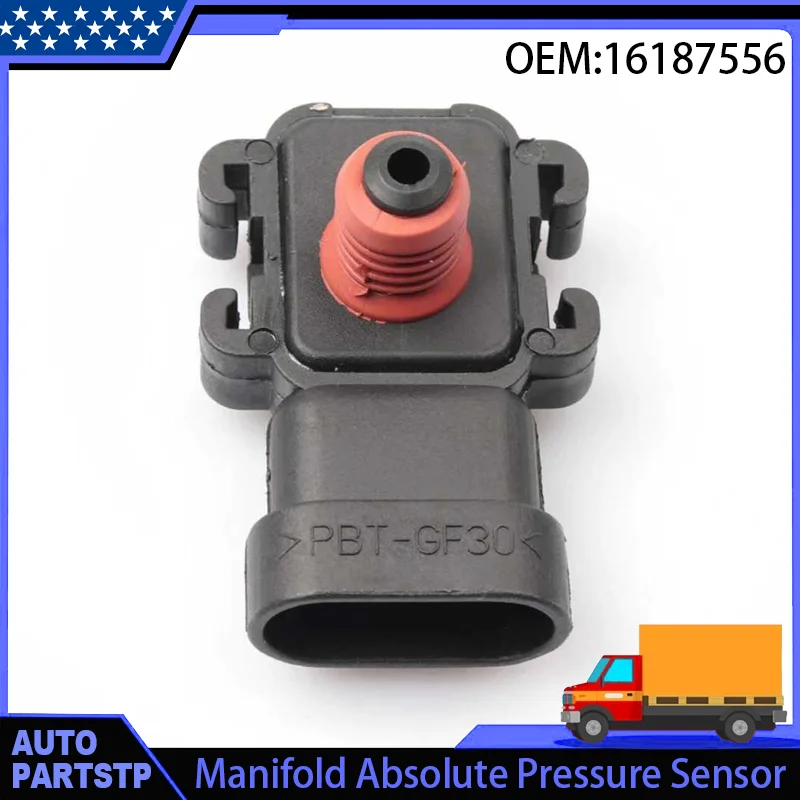 MAP Manifold Absolute Pressure Sensor 16187556 Compatible with Chevrolet Trailblazer 2006–2008 S10 1996–2004 Monte Carlo 1995–2005 Avalanche 2007–2008 Cavalier 2003–2004