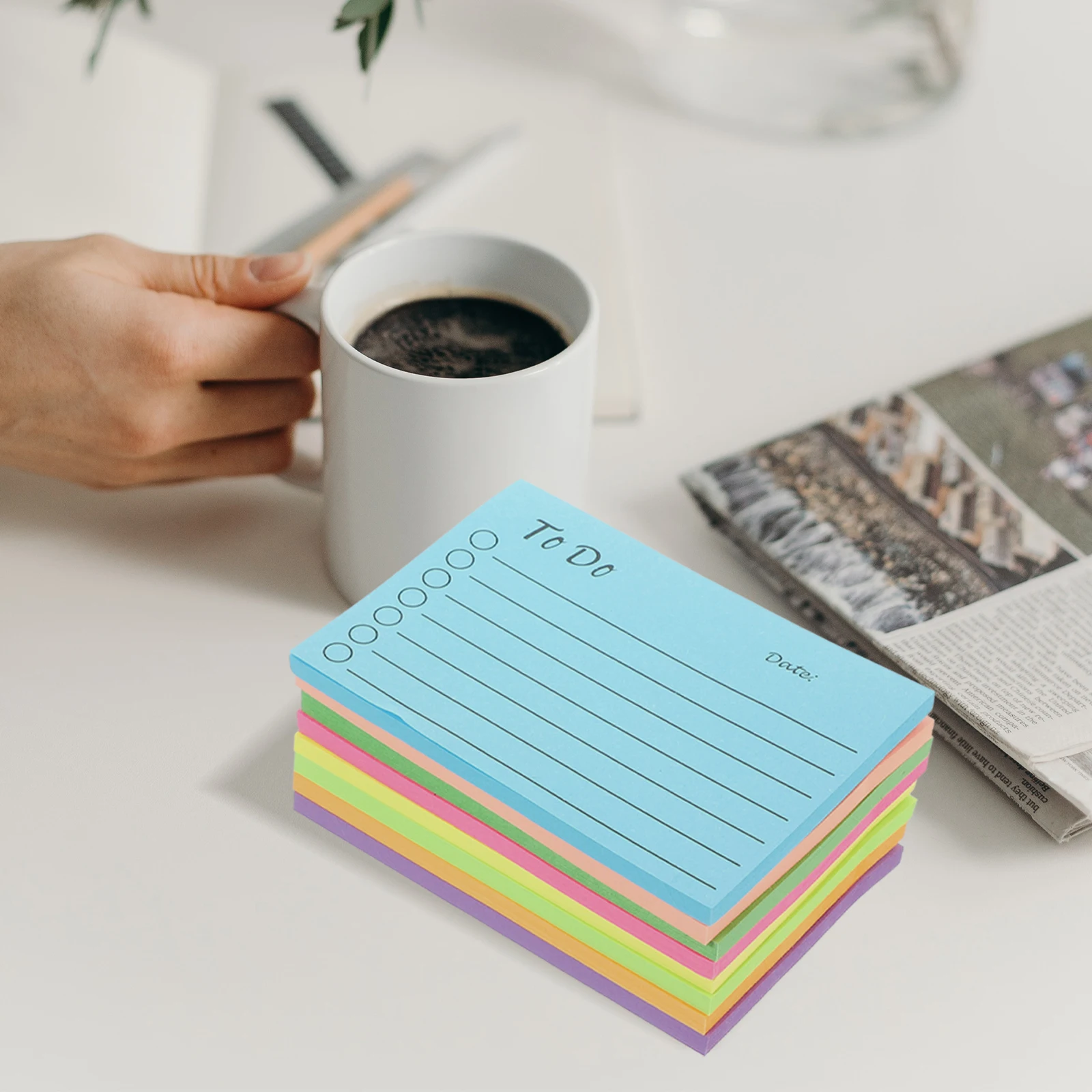 

9 Pcs Fluorescent Self Adhesive Pads Memo Pads School Note Stickers Multi Function Tearable Paper