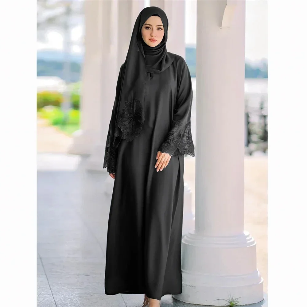 Dubai Abaya for Elegant Women Muslim Embroidery Hijab Maxi Dress Turkish Kaftan Islam Arab Robe Eid Ramadan Party Jalabiya Gown
