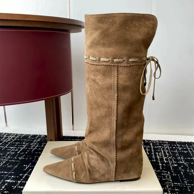 Suede Leather Long …