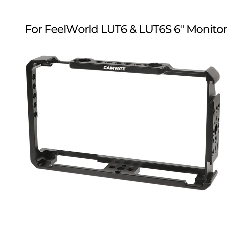 CAMVATE Director's Monitor Cage Bracket With Shoe Mount & ARRI Locating Pins Exclusively For FeelWorld LUT6 & LUTS6 6