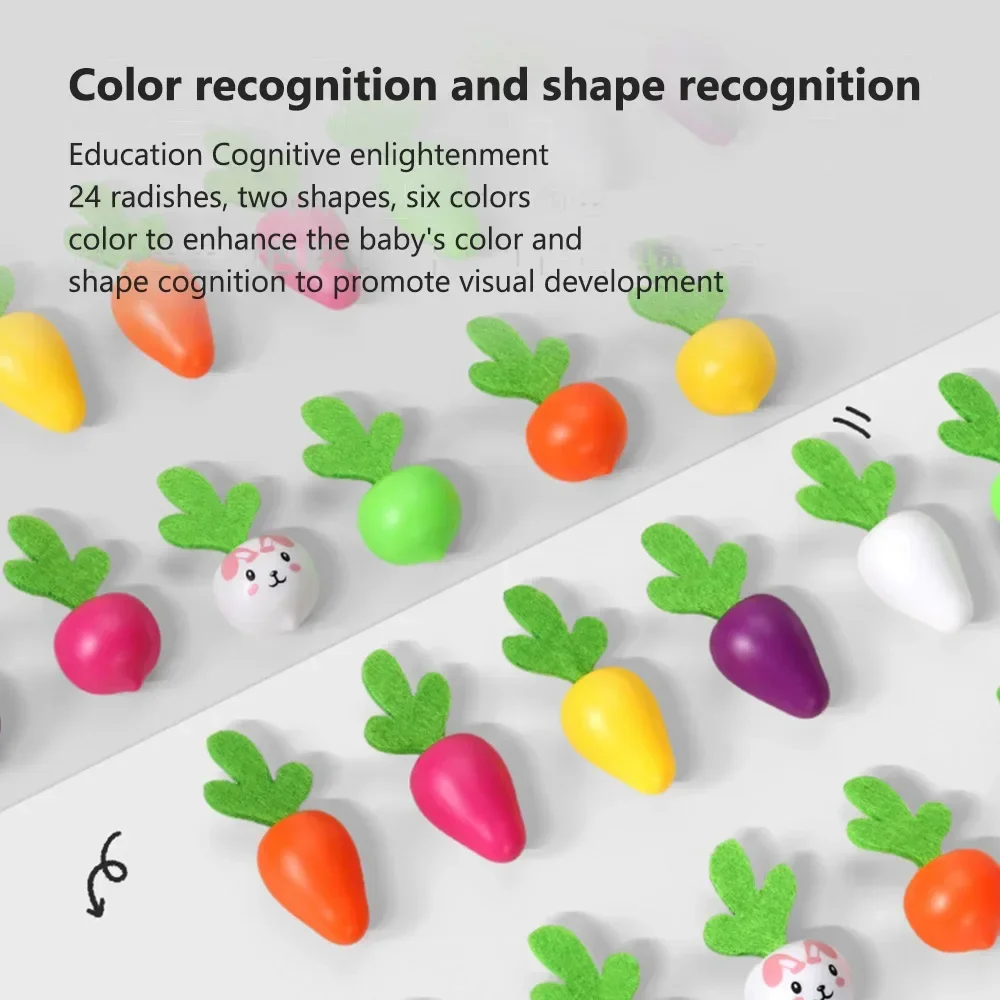 Jouets Montessori, blocs de formes colorées, ensemble de jeu de carottes pour bébé de 1 an, Puzzle, jouet éducatif précoce, cadeaux pour enfants