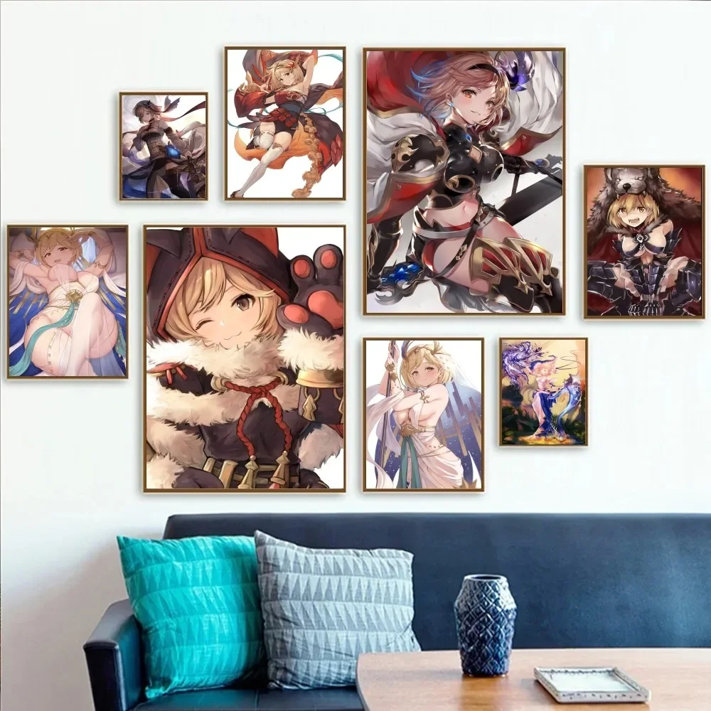 1pc Granblue Fantasy Game Poster Stickers Art Wall Murals Decor Game Room Decor Gifts Kawaii HD Painting Cat Cars