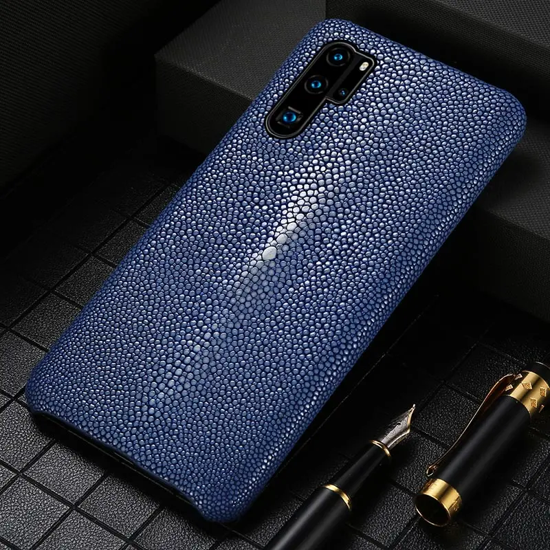 Genuine Leather Stingray phone case for Huawei P20 P30 p40 P50 mate 20 30 40 pro women leather cover For Honor 60 30 Pro 8X 9X