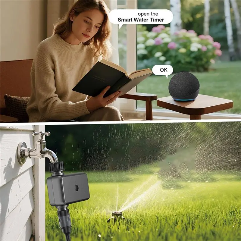AC57-Smart Zigbee Watering Valve Tuya Irrigation Timer Programmable Irrigation Timer Timed Sprinkler System For Garden