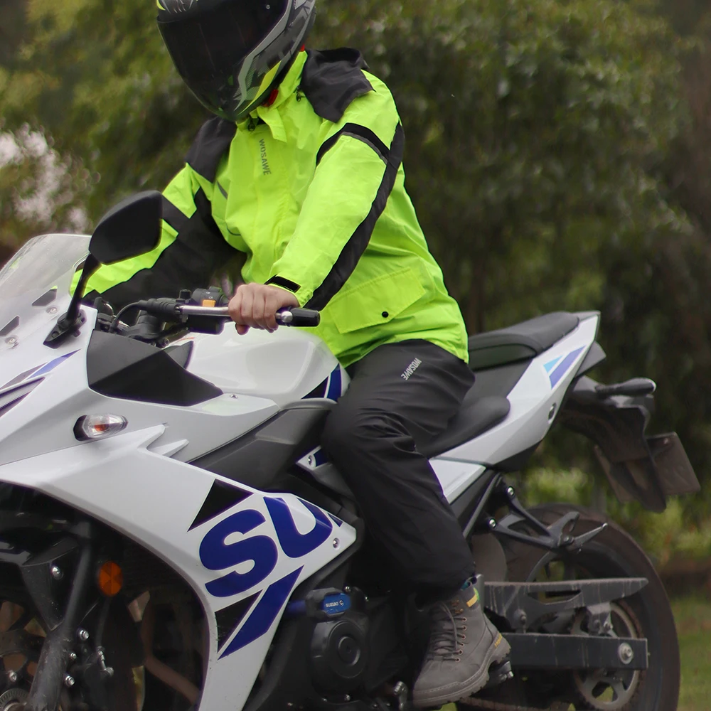 

WOSAWE Men Motorcycle Raincoat Suit Rainstorm Prevention Jacket Camping Hiking Raincoat Moto Raincoat Motorcyclist Raincoat