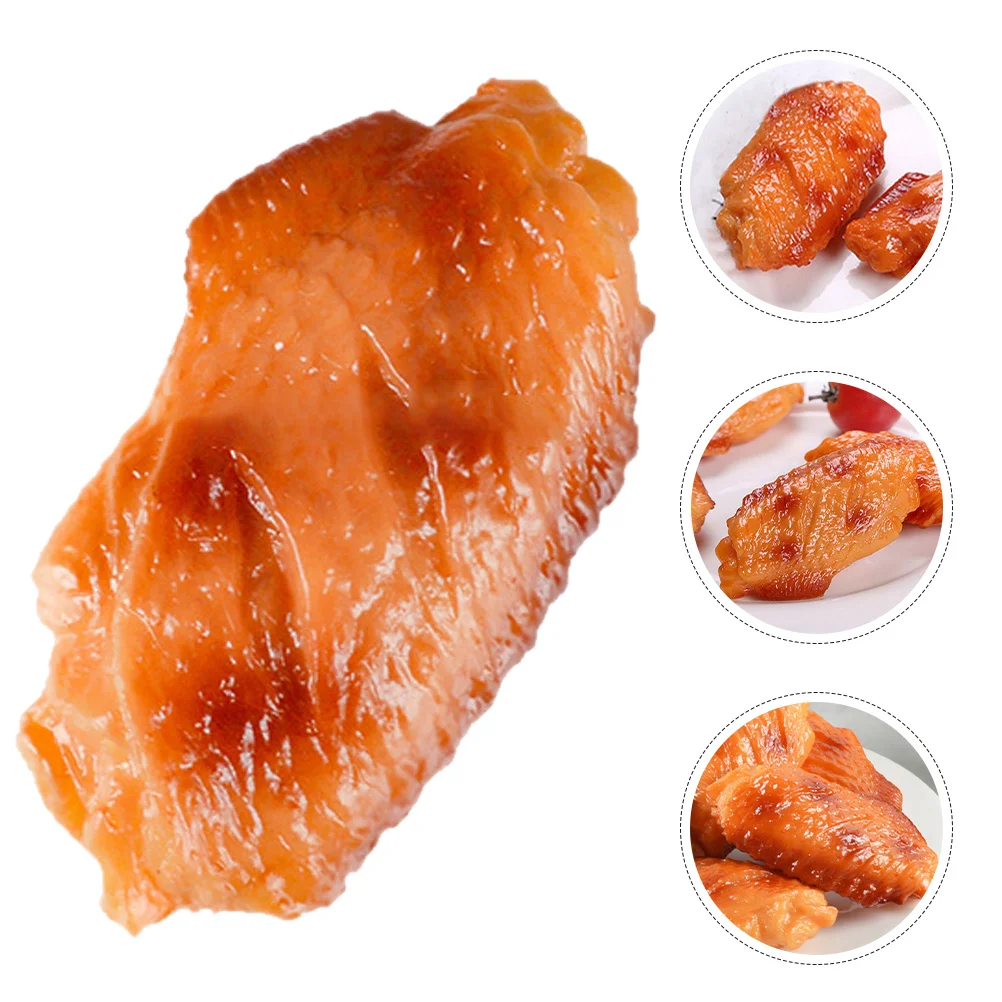 

4Pcs Artificial Chicken Wings Realistic Fake Food Models Display Props for Photography Store Decoration Realistic Chicken Wing