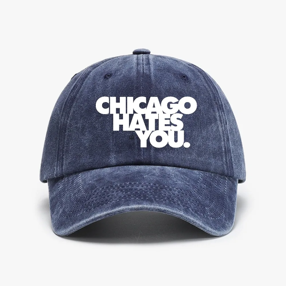 Rapper Chief Keef Chicago Hates You Same Style baseball cap Soft topWashed denim hat men women Summer Breathable golf hats