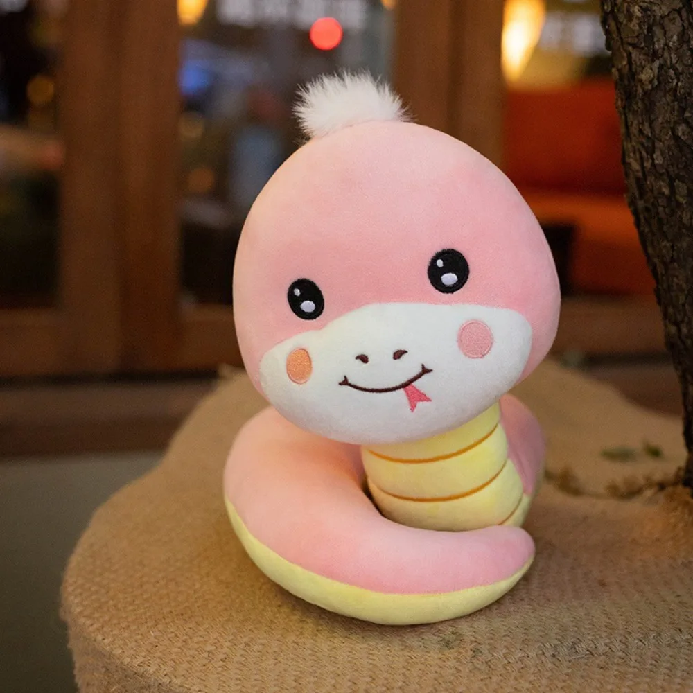 

Chinese Zodiac Snake Plush Toy Sticking Tongue Coiled Snake Plush Doll Soft Fluffy Boa Snake Stuffed Toys Children Gift