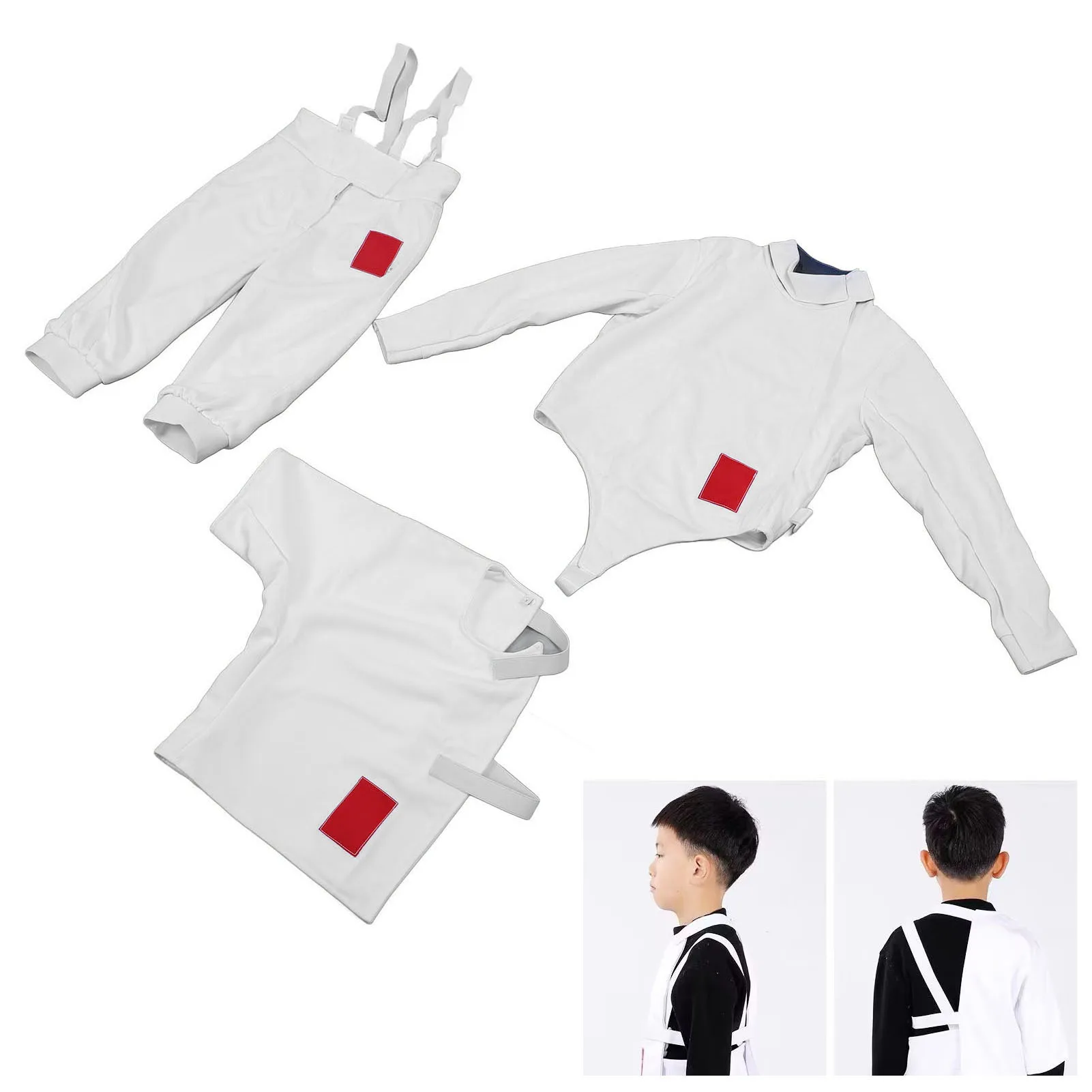 

Fencing Sport Uniform Suit Thickened Breathable Adjustable Fencing Pants Jacket Vest Set for Training Children Fencing Suit Set