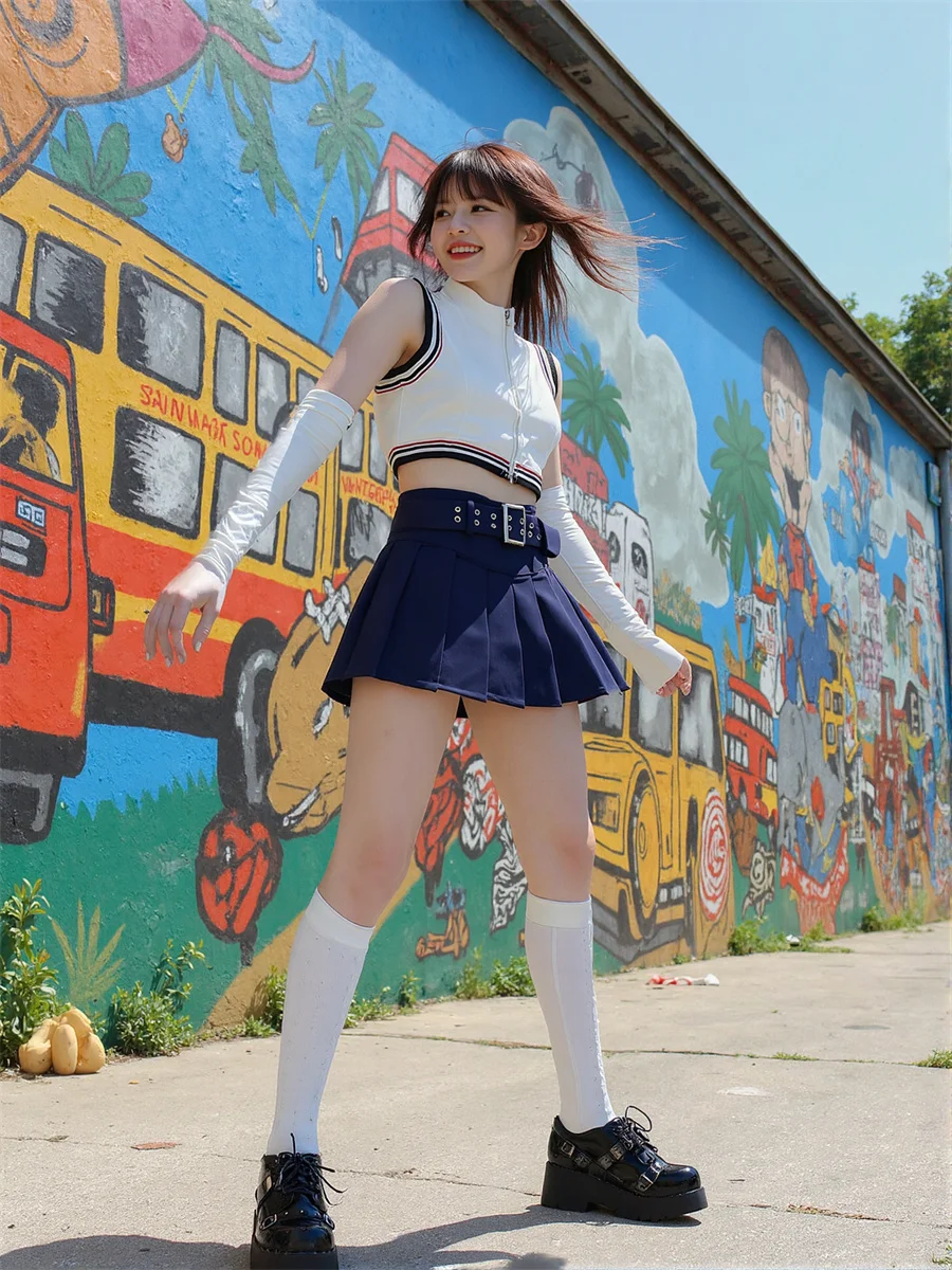 

Mini Pleated High Waist Skirts Womens Pocket Utility Function Practical Work Office Daily Commute Travel Outdoor Activity Sport