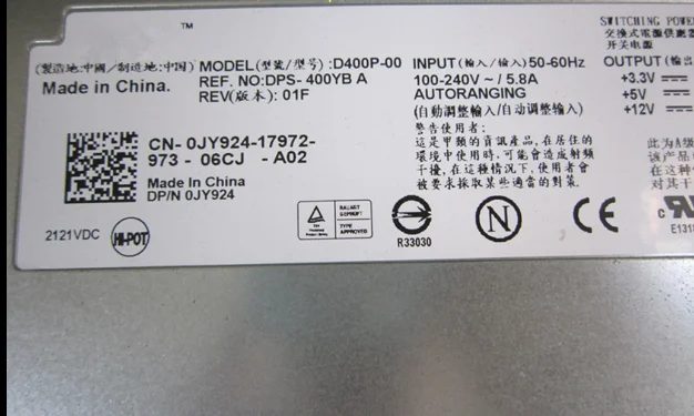 JY924 DU636  R300 servers power supply  D400P-00 DPS-400YB A