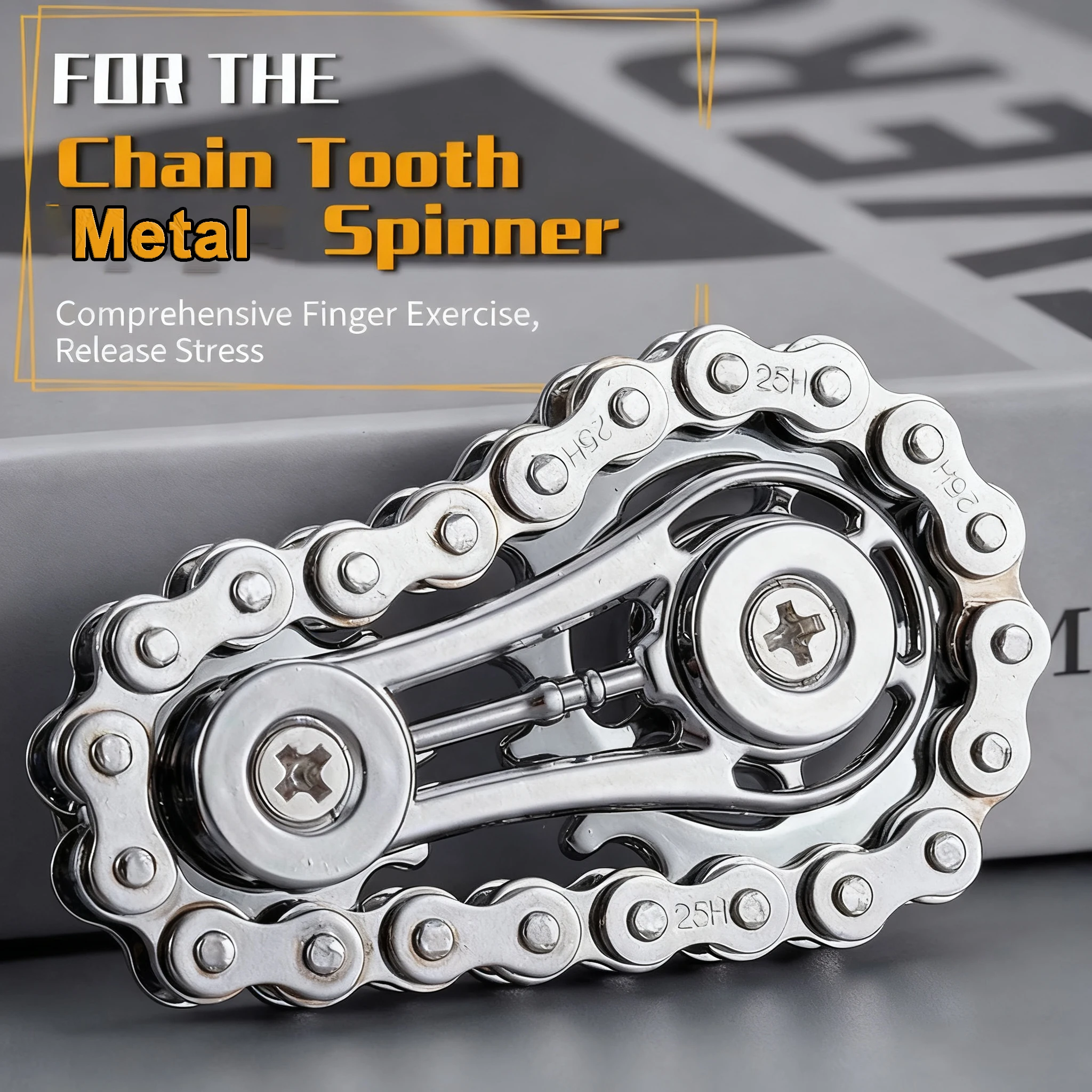 Chaîne d'engrenage de volant d'inertie en métal, pignons gyroscopiques du bout des doigts, jouet Anti-stress, Spinners, jouets d'exercice pour les doigts, noël