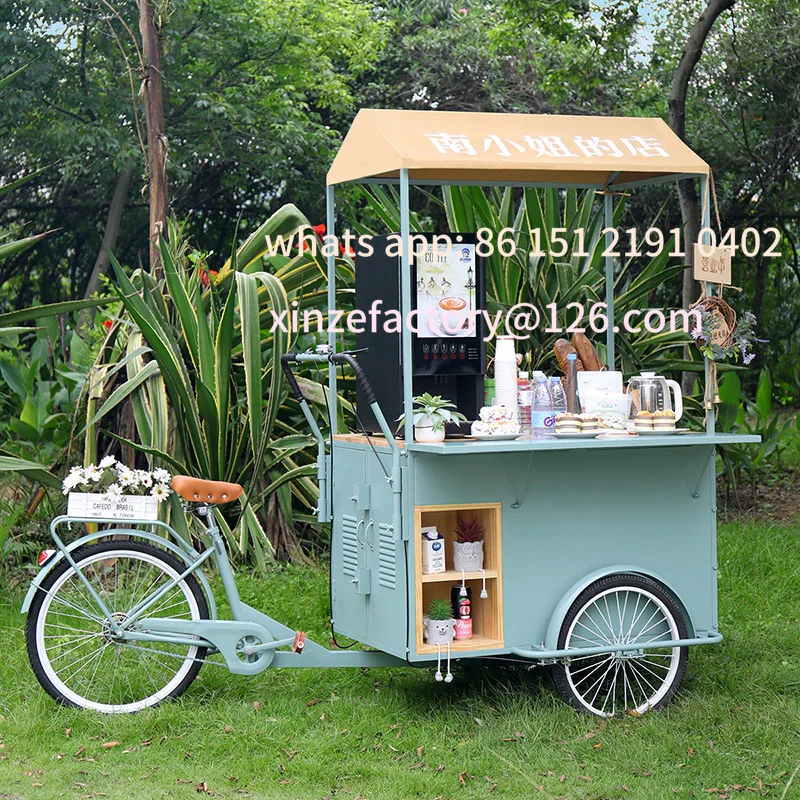 

Customizable street stall tricycle bicycle shop door decoration market coffee cart stall