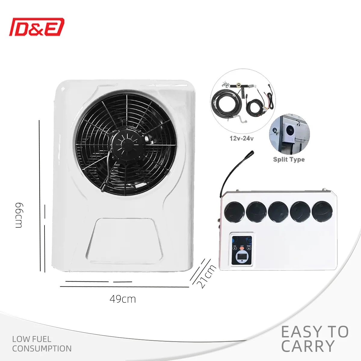 

12V 24V Battery Powered Sleeper Cabin Air Conditioner Outside Machine and Inside Machine All Set for Truck RV Car Boat