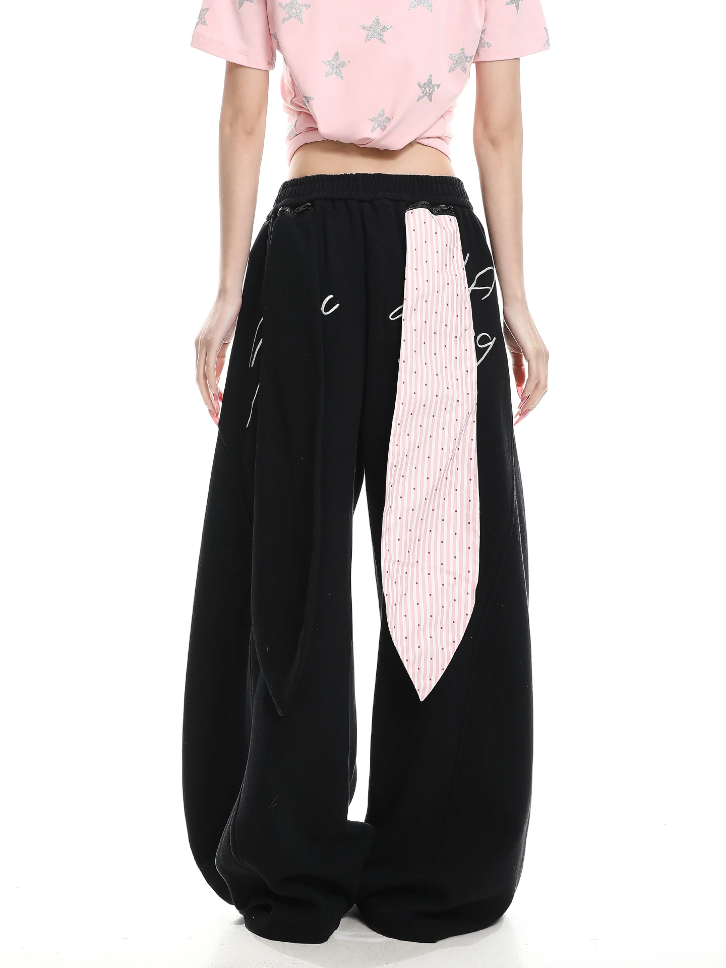American Retro Three Dimensional Star Wide Leg Pants Women Spring Lazy Style Loose Slimming Versatile Drape Casual Trousers