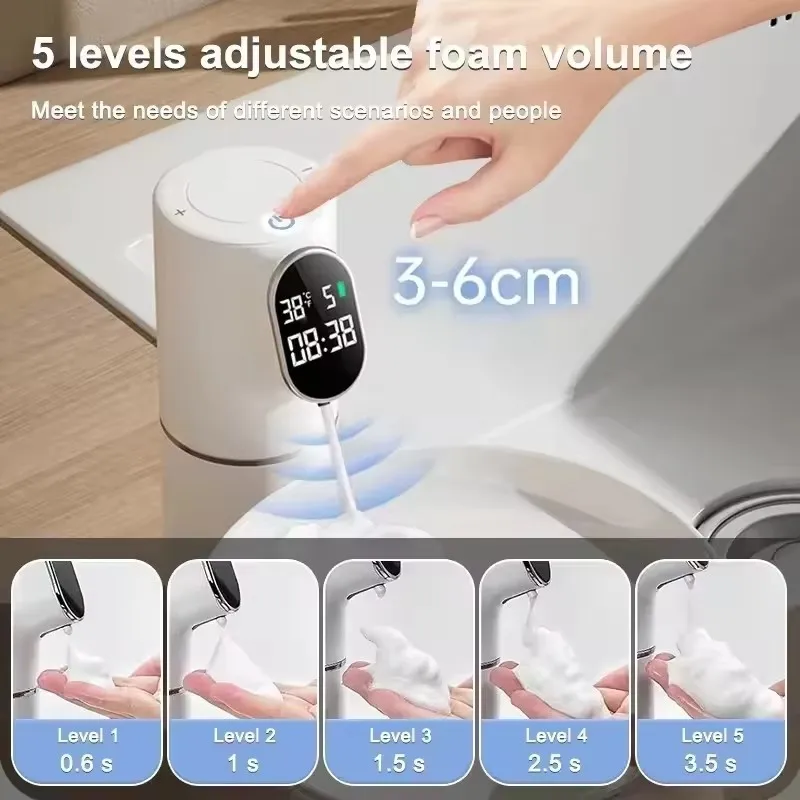 Automatic Liquid/Foma Soap Dispenser Touchless LED Electric Dispenser USB Rechargeable with Infrared Sensor for Bathroom,Kitchen