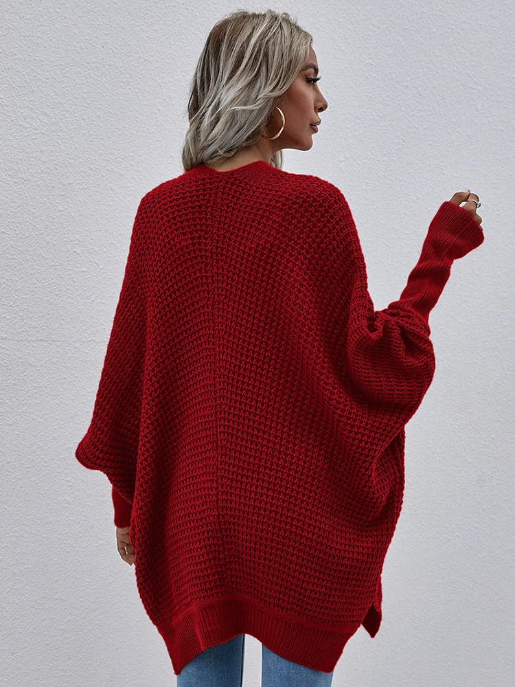 Boho Oversized Cardigan Batwing Sleeve Sweater Women Clothing 2022 Autumn Loose Coat Knitwear Fashion Knitted Jackets