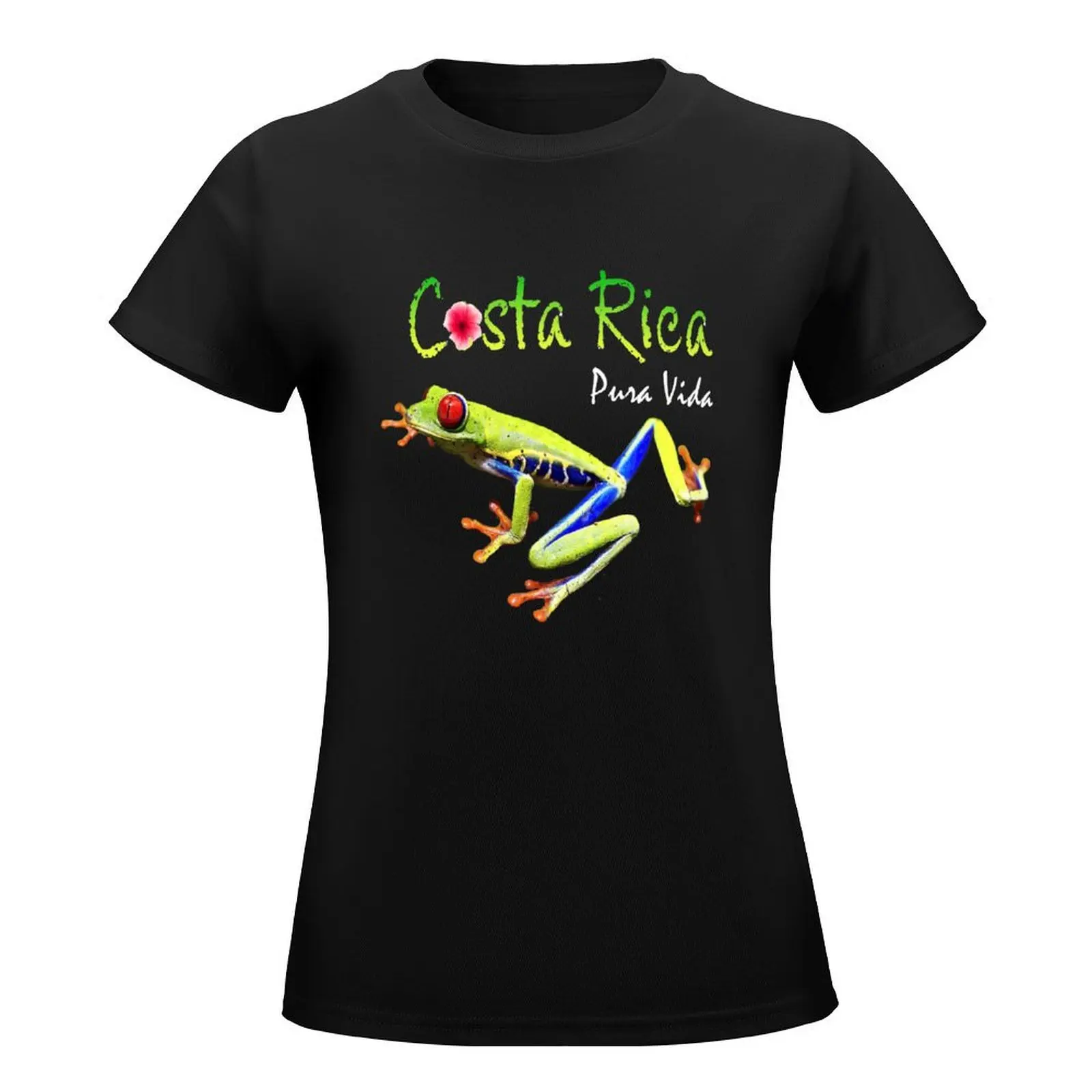 Costa Rica Pura Vida Travel Souvenir Vacation Frog Nature T-Shirt plus size tops tees white t-shirts for Women