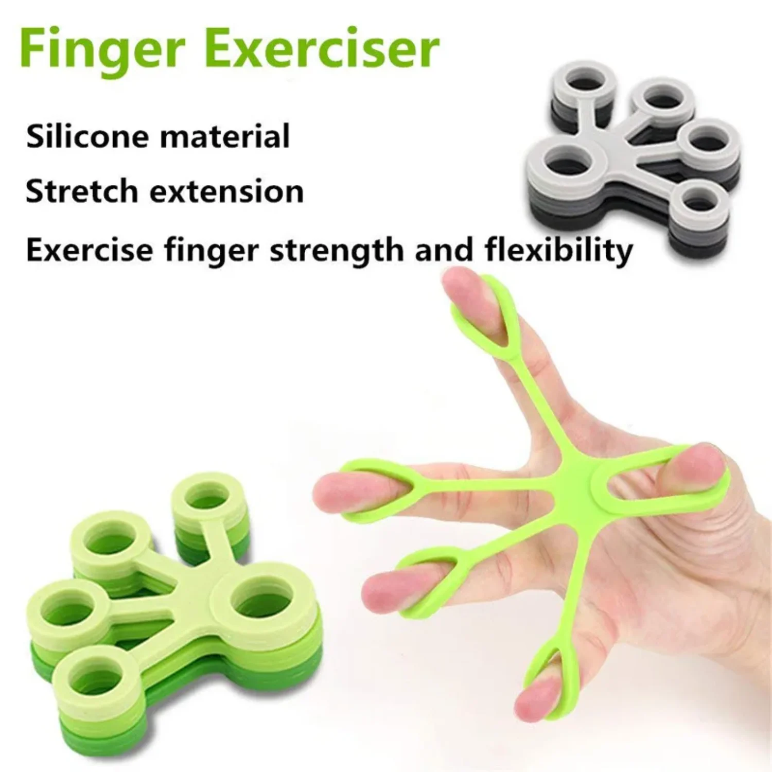 3 Levels Silicone Resistance Bands Finger Strength Exerciser Hand Rehabilitation Gripper Stretcher Ring Guitar Finger Exercisers