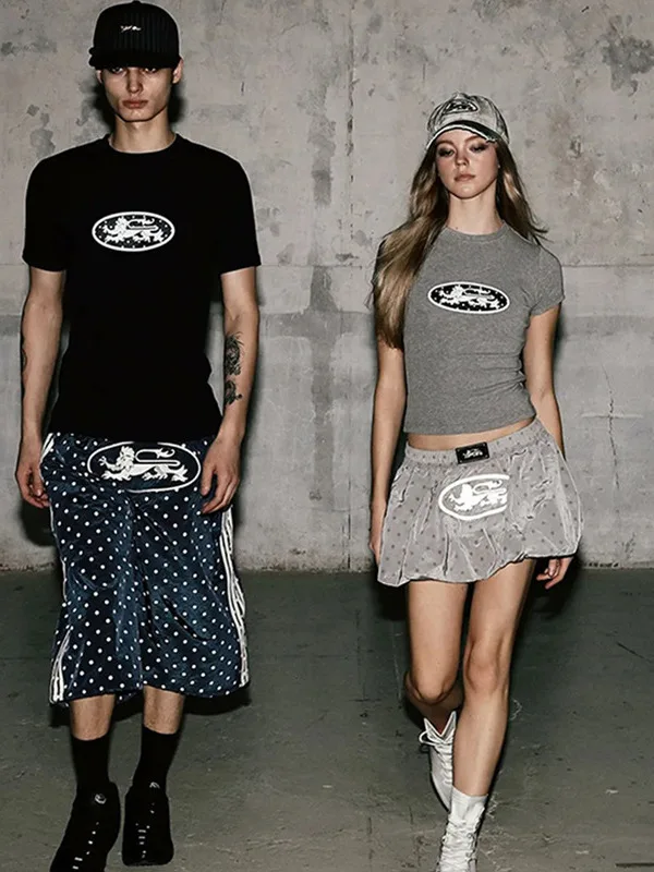 

Ретро-футболка с американским принтом и круглым вырезом, женская повседневная спортивная футболка, модная хлопковая, впитывающая пот.