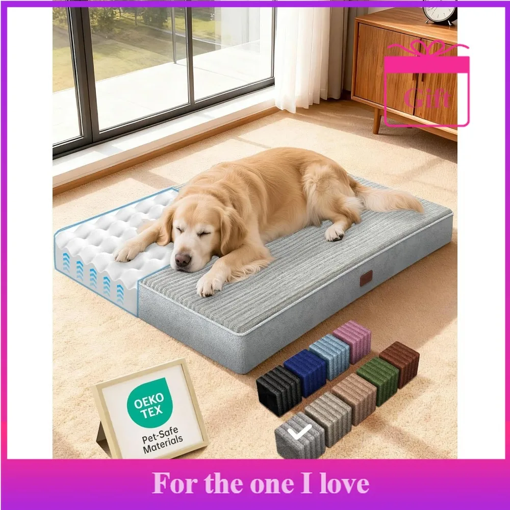 

41-inch Orthopedic, Waterproof, Machine Washable Large Pet Dog Bed, Suitable for Cages