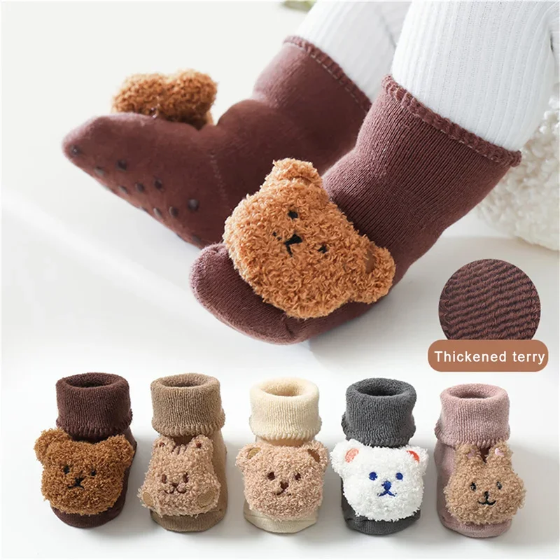 

Blotona Baby Socks Slipper Socks Kids Newborn Warm Thick Grip Socks Cosy Winter Christmas Socks, 0-3Years